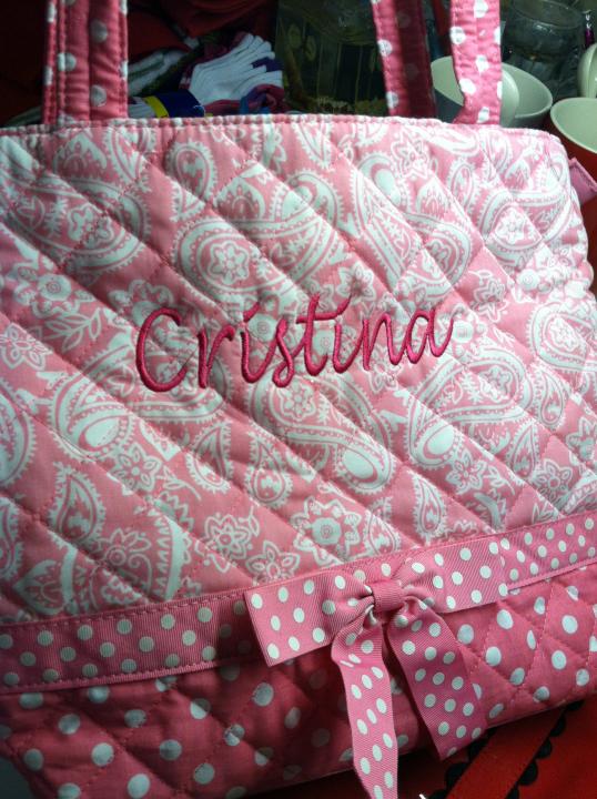 Personalized girl tote