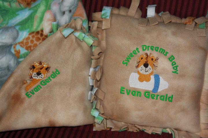 Fleece blanket and matching pillow gift
