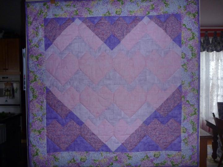 Valentine Quilt using Shadow Block Technique