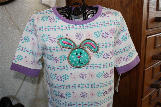 Applique bunny covering a stain on new RTW top