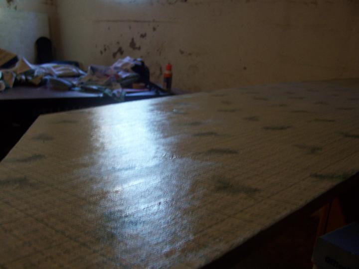 Bad lighting, but you can see that it turned out pretty nice.  Hard to show the actual texture in the dark basement.  